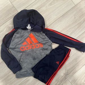 Adidas set pants and jacket orange navy blue size 5